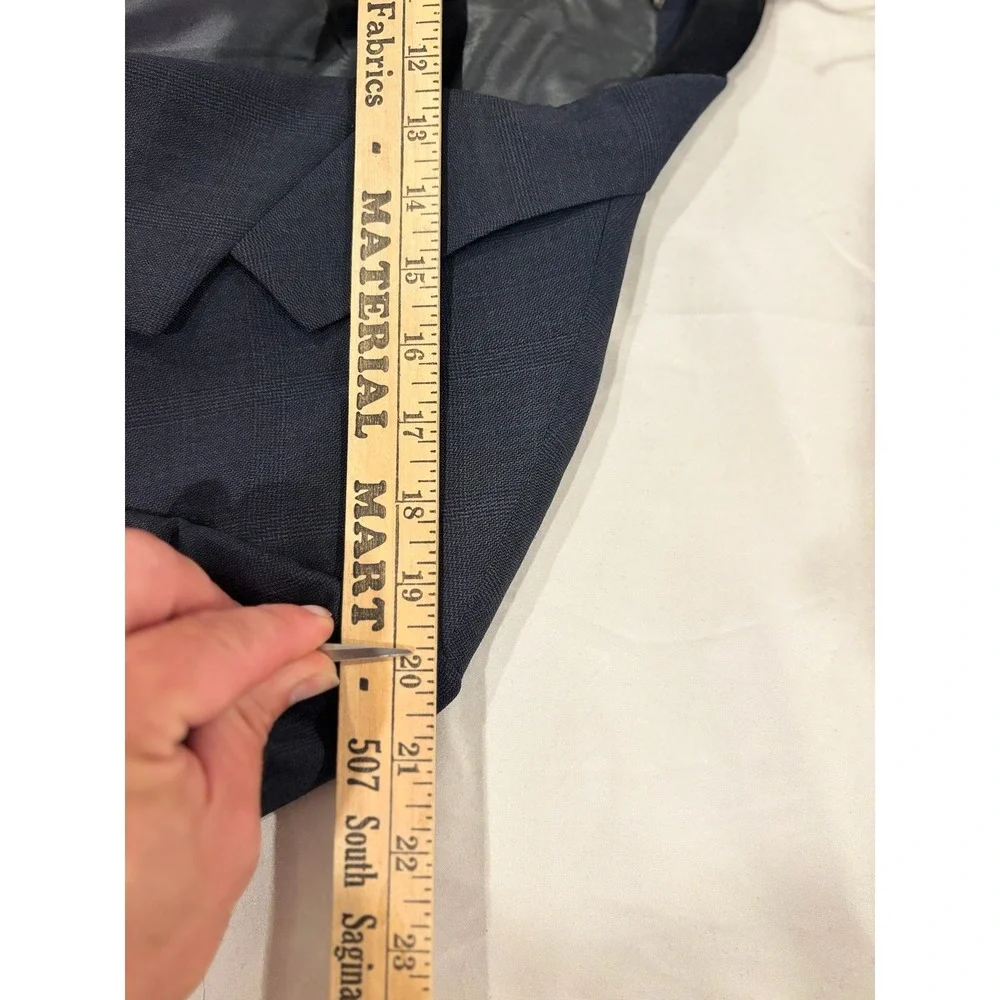 Stafford Executive Navy Blue Wool Blazer Mens 44R Sport Coat Academic Preppy